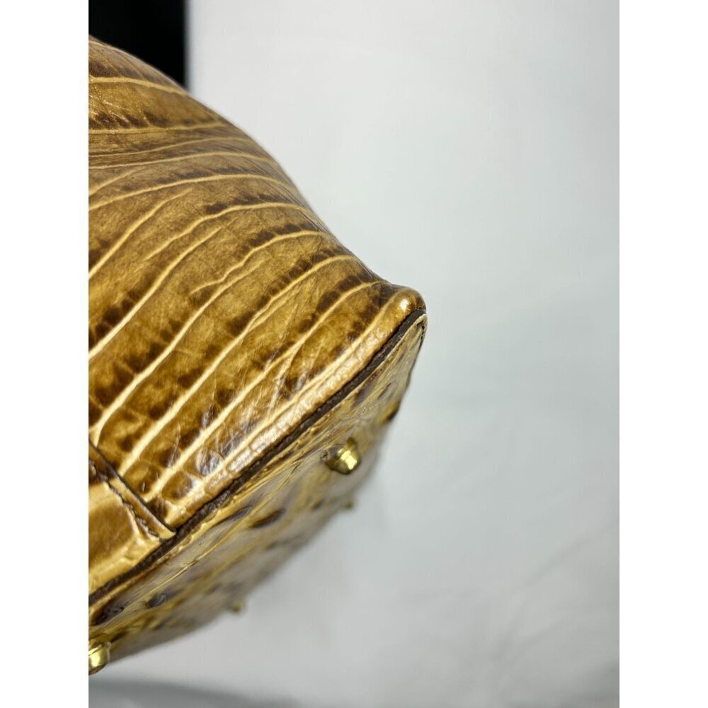 BRAHMIN Women's Finley Carryall Pecan Melbourne Embossed Leather Satchel Bag - Picture 16 of 16